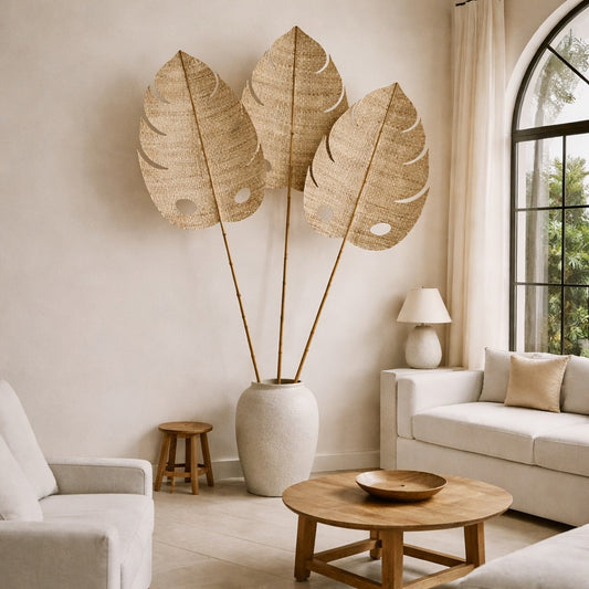 80” Oversized Bamboo Leaf - Coastal Style