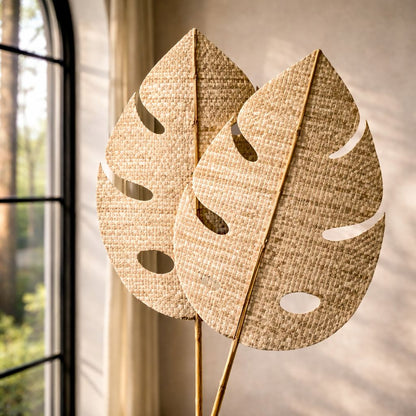80” Oversized Bamboo Leaf Decor – Handmade Statement Piece