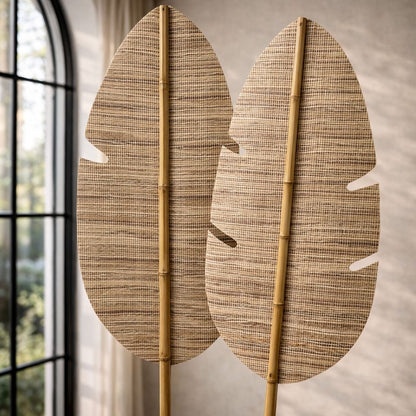 80” Oversized Bamboo Leaf Decor – Handmade Statement Piece